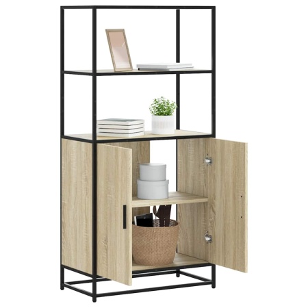 Dulap Stejar Sonoma 68x35x139 cm lemn și metal prelucrat