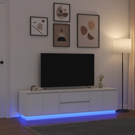 Dulap TV cu lumini LED alb 193,5x41x50 cm