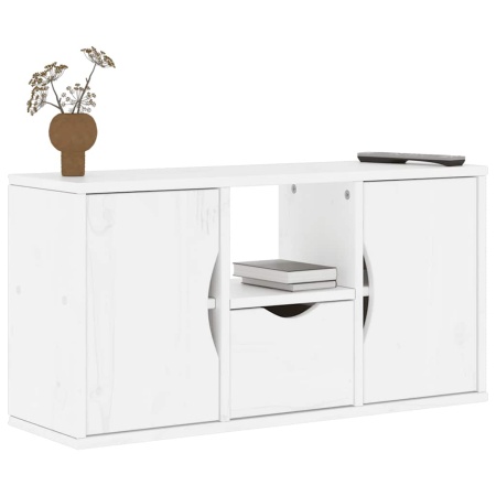 Dulap TV cu sertar „ODDA” alb 79x24x40 cm lemn masiv de pin