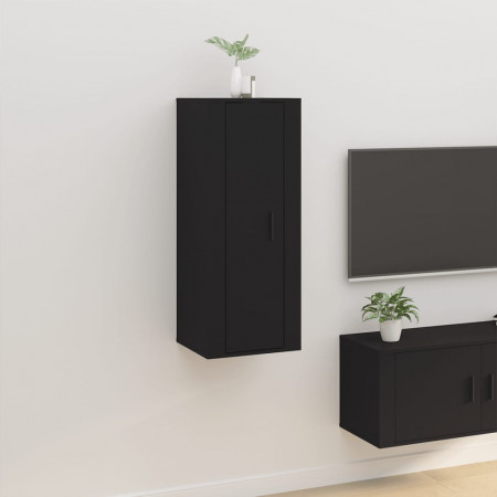 Dulap TV montat pe perete, negru, 40x34,5x100 cm