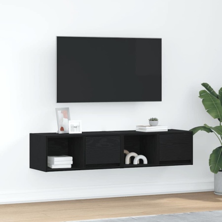 Dulapuri TV 2 buc stejar negru 60x31x25,5 cm lemn prelucrat