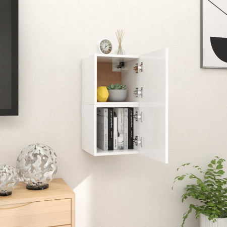 Dulapuri TV montate pe perete, 2 buc., alb, 30,5x30x30 cm