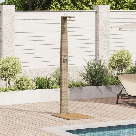 Duș de grădină Bej 60x80x214 cm Poly Rattan