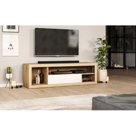 Ever Tv Stand Oak Wotan/White - Img 1