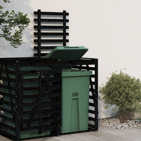 Extensie depozitare pubelă de gunoi, negru, lemn masiv de pin