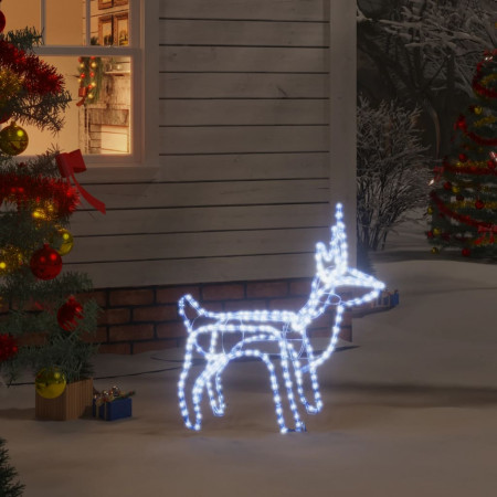 Figurină ren de Crăciun, pliabilă, 120 LED-uri alb rece