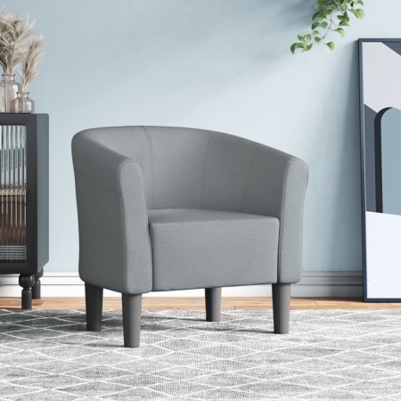 Fotoliu tip cuvă, gri deschis, material textil