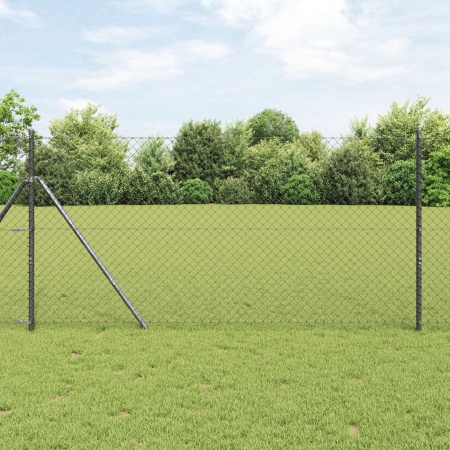 Gard de plasă metalică gri 1.2x10 m