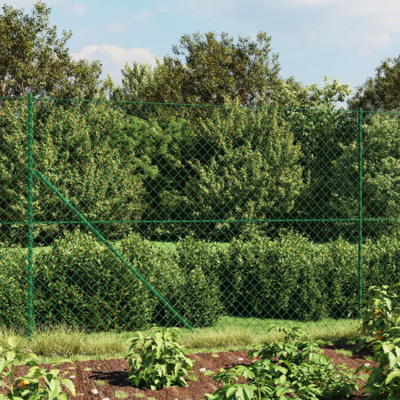 Gard plasă de sârmă cu bordură, verde, 1,6x10 m