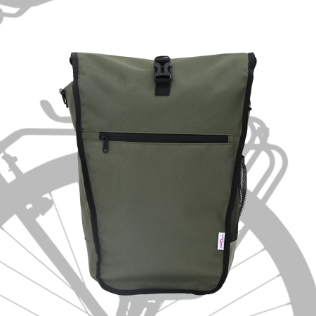 Geanta pentru Bicicletă pentru Suport Pannier 20 L Verde Măslin 34x16x59 cm