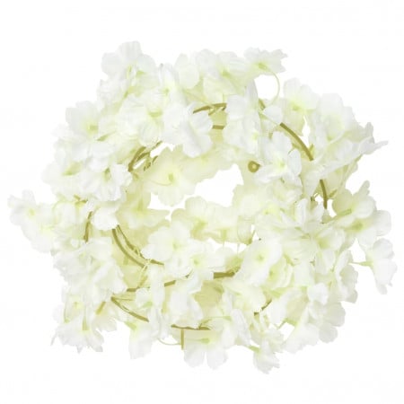 Ghirlande de flori artificiale, 6 buc., alb, 180 cm