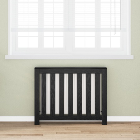 Husă pentru Radiatoare Stejar Negru 104x20x82 cm Lemn Ingineresc