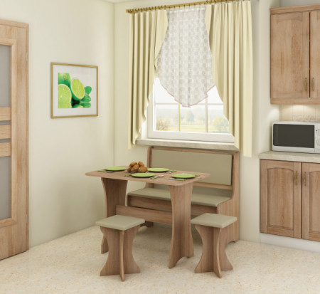 Kitchen Set With Stools | Eco Beige/S.Bright - Img 1