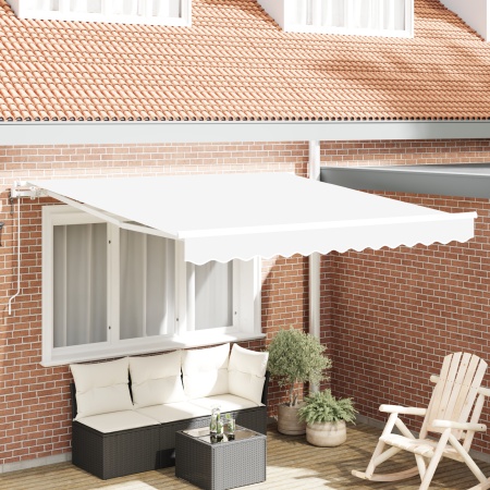 Marchiză retractabilă automată albă 350x250 cm, Parte de înlocuire pentru marchiză pentru cadru de 3.5x2.5 m alb