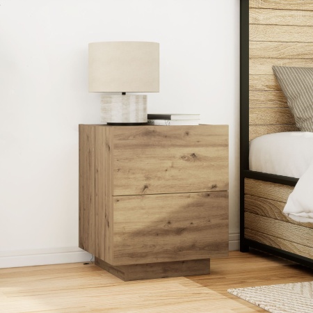 noptieră cu lumini LED stejar artisan 45x40x55 cm