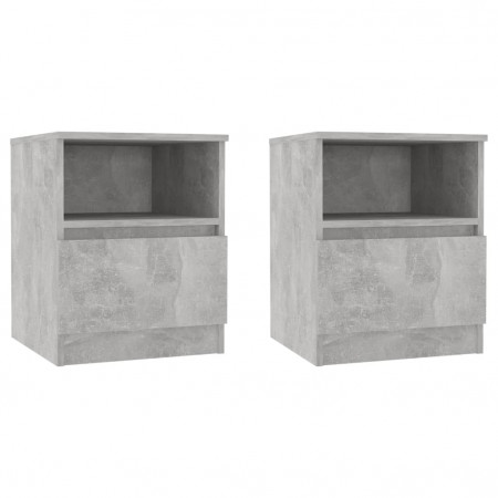 Noptiere, 2 buc., gri beton, 40x40x50 cm, PAL