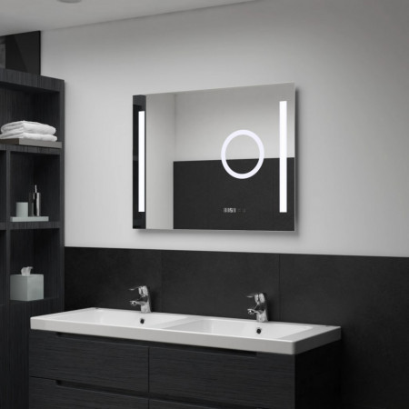 Oglindă cu LED de perete de baie cu senzor tactil, 80 x 60 cm - Img 1