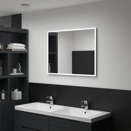 Oglindă cu LED de perete pentru baie, 80 x 60 cm