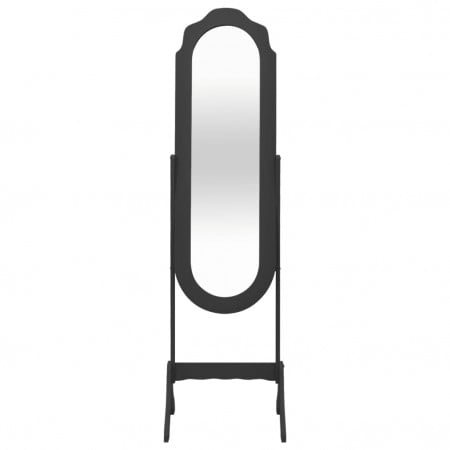 Oglindă independentă, negru, 45,5x47,5x160 cm, lemn compozit