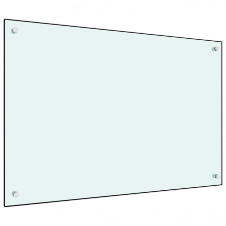 Panou antistropi de bucătărie, alb, 90x60 cm, sticlă securizată - Img 1