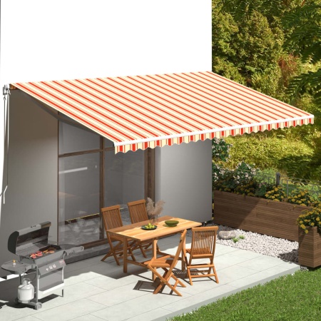 Pânză de rezervă copertină, galben și portocaliu, 6x3 m