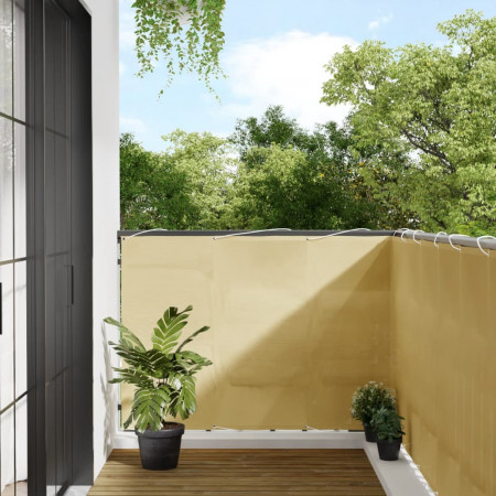 Paravan de balcon, nisipiu, 120x600 cm, 100% poliester oxford - Img 1