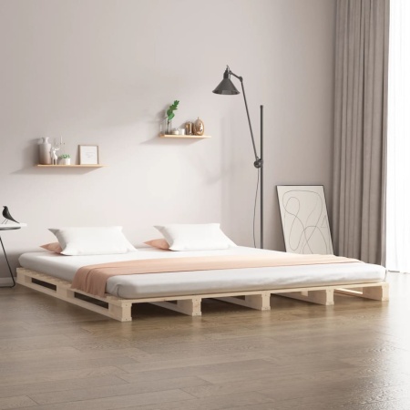 Pat din paleți Super King, 180x200 cm, lemn masiv de pin