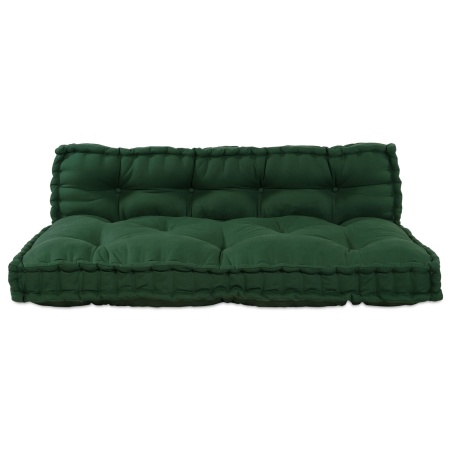 Pernă pentru canapea pe palet cu suport pentru spate, material verde