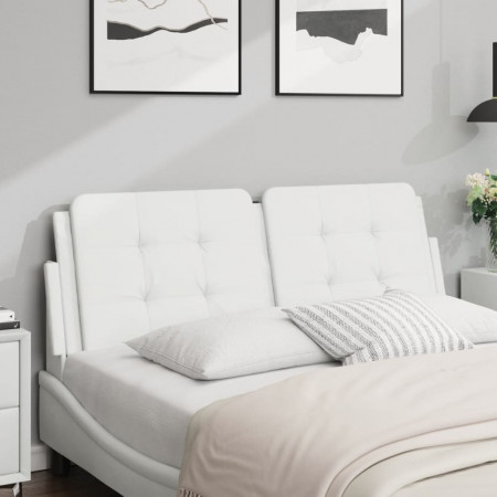 Pernă pentru tăblie pat, alb, 140 cm, piele artificială