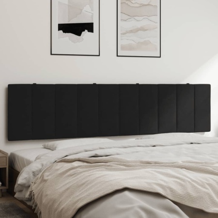 Pernă tăblie de pat, negru, 200 cm, catifea