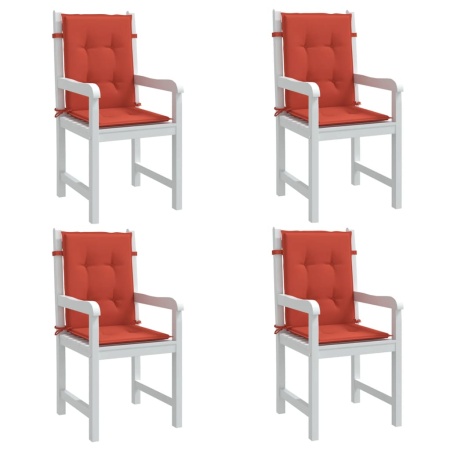 Perne scaun spătar scund 4 buc. melanj roșu 100x50x4 cm textil