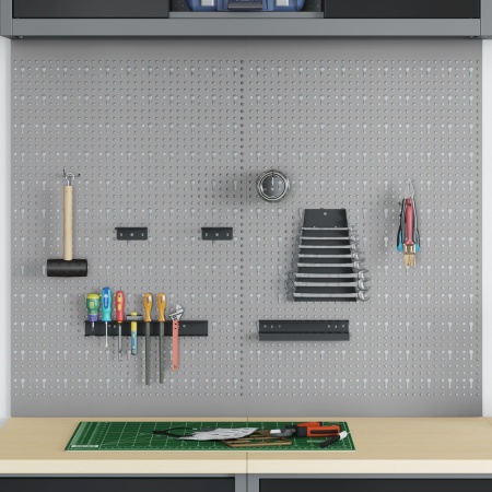 Plăci de fixare 2 buc cu 8 Accesorii Gri 50x80 cm Oțel