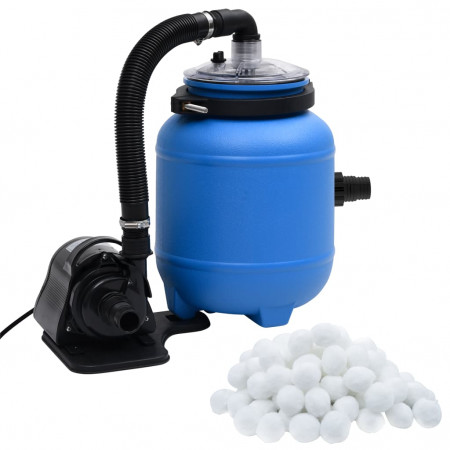 Pompă de filtrare pentru piscină, negru și albastru, 4 m³/h - Img 1