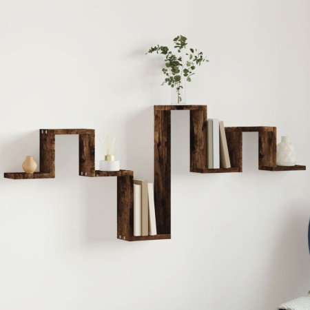 Raft de perete, stejar fumuriu, 104,5x10x43 cm, lemn prelucrat