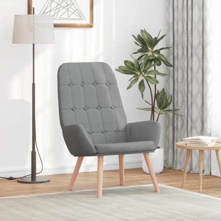 Scaun de relaxare, gri deschis, material textil