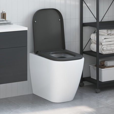 Scaun de toaletă cu eliberare rapidă cu închidere moale Duroplast Antracit