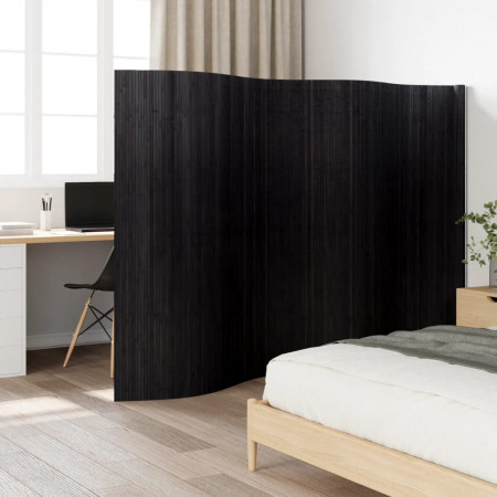 Separator de cameră ,negru, 165x400 cm, bambus