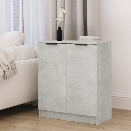 Servante, 2 buc., gri beton, 30x30x70 cm, lemn compozit