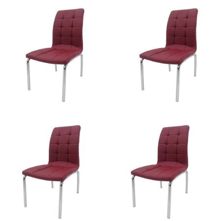 Set 4 scaune bucătărie s-02, culoare grena