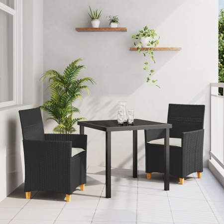 Set de Dining de Grădină Complet cu Perne Bej Ratan Poliesteric