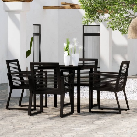 Set de mobilier pentru grădină, 5 piese, negru - Img 1