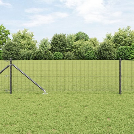 Set de Panouri de Gard Set de 2 Gri Metal, Plastic 10 x 0.5 m