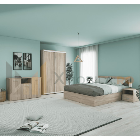 Set Dormitor Smart, Material Pal 18mm, Culoare Sonoma - Img 1