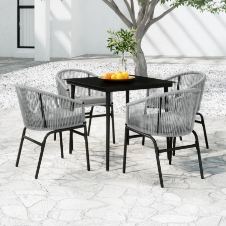 Set mobilier de grădină, 5 piese, gri - Img 1