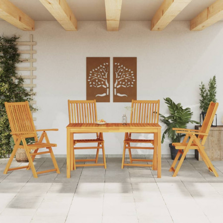 Set mobilier de grădină, 5 piese, lemn masiv de acacia