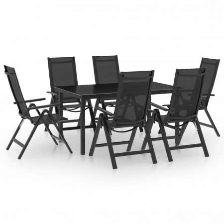 Set mobilier de grădină, 7 piese, antracit, aluminiu