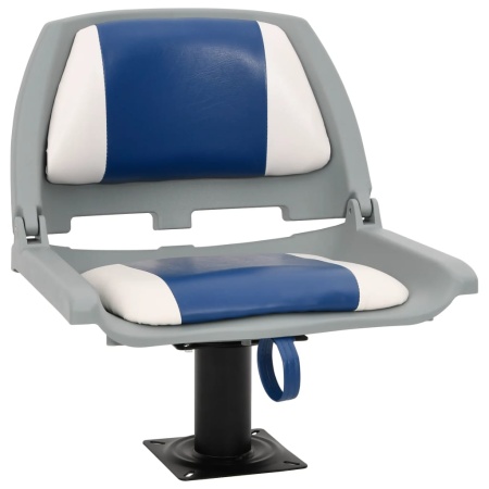 Set scaun pliabil pentru barcă, albastru și alb, 48x51x41 cm
