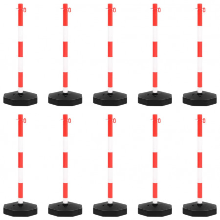 Set stâlp semnalizare trafic, cu lanț din plastic de 10 m