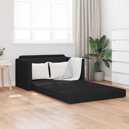 Sofa Pat la Pardoseală 2 în 1 Negru 124x71x78 cm țesătură
