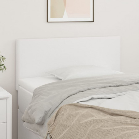Tăblie de pat, alb, 100x5x78/88 cm, piele ecologică